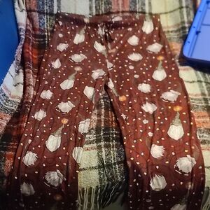 Women's Festive Burgundy Gnome Pajama Bottoms!!!